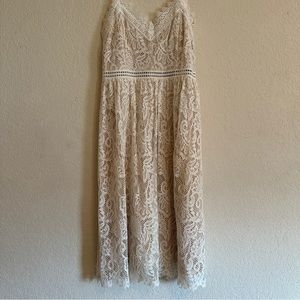 Stunning White Lace Midi Dress